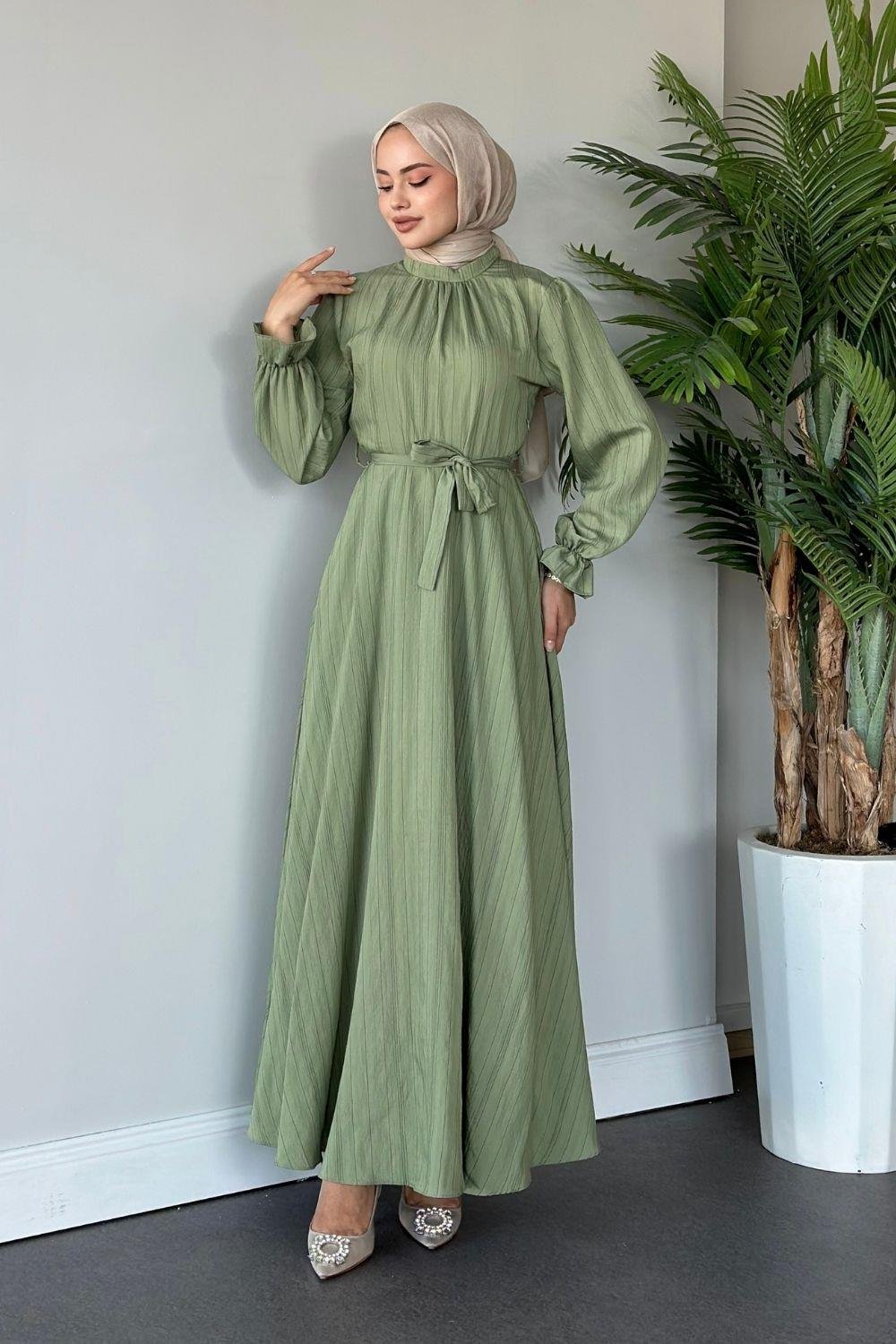 İkra Elbise Haki 6003 