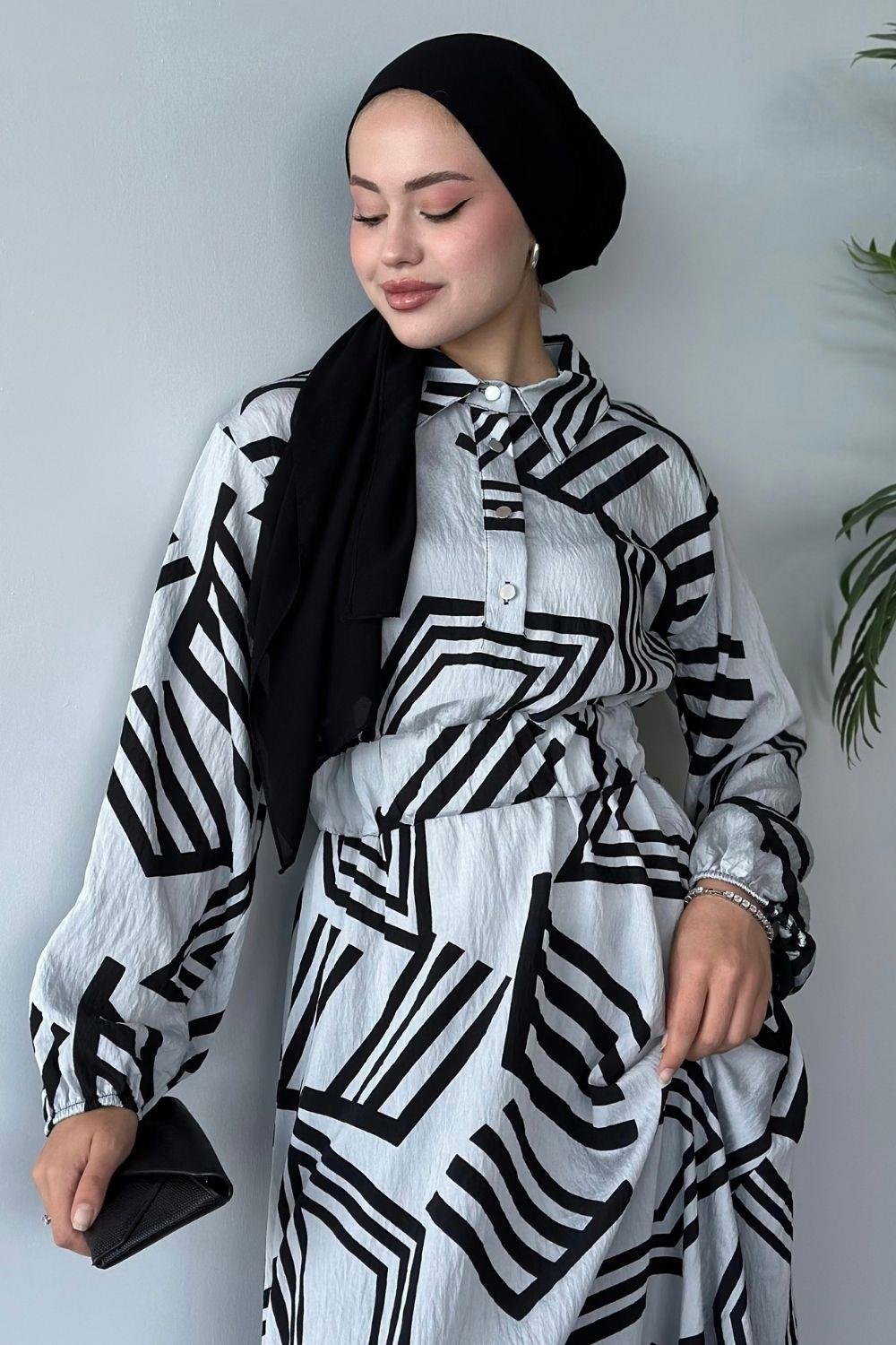 Saye Elbise Beyaz 6016 