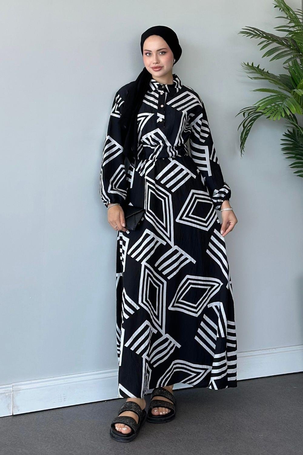 Saye Elbise Siyah 6016 