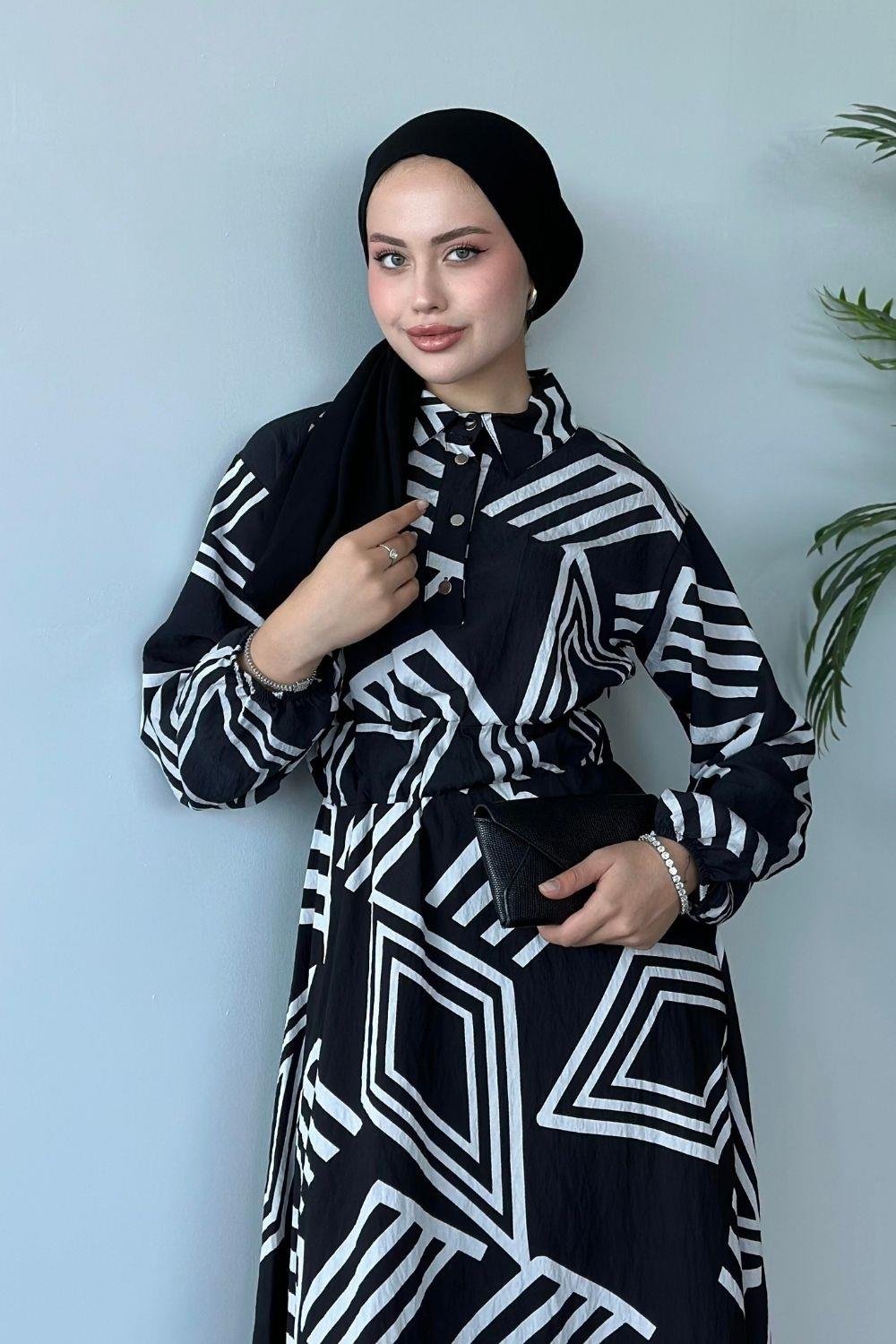 Saye Elbise Siyah 6016 