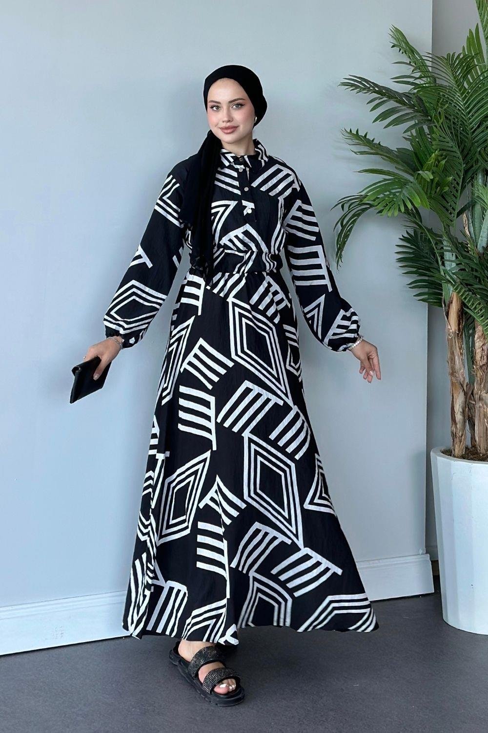 Saye Elbise Siyah 6016 