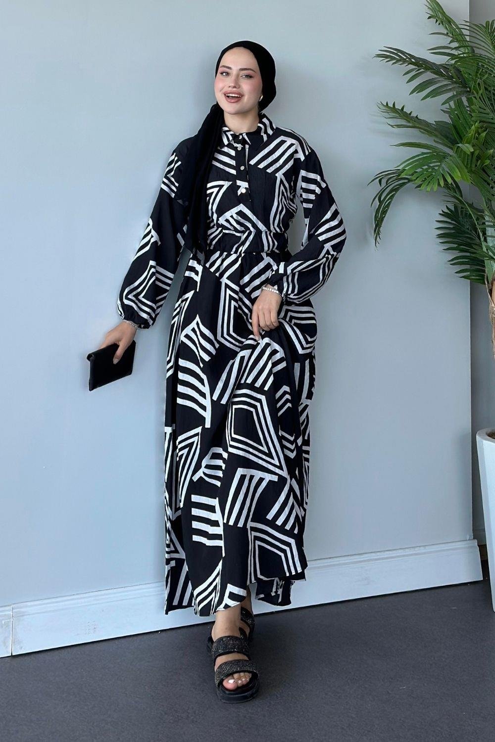 Saye Elbise Siyah 6016 