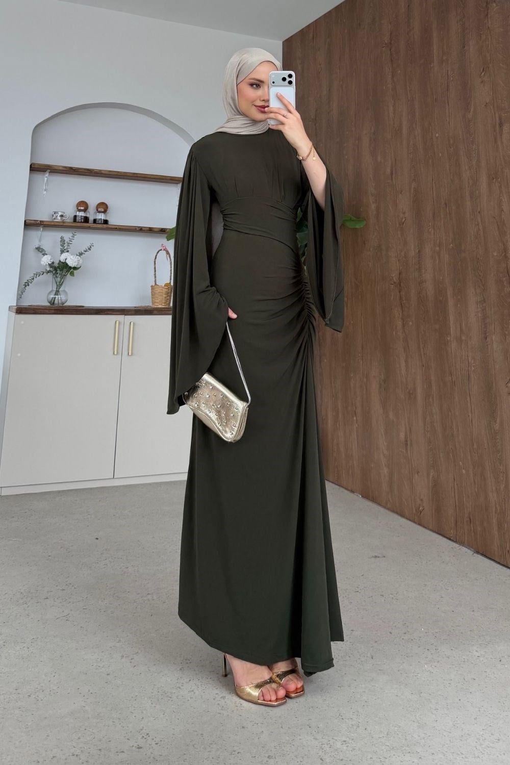Lucy Sandy Elbise Haki 6027 
