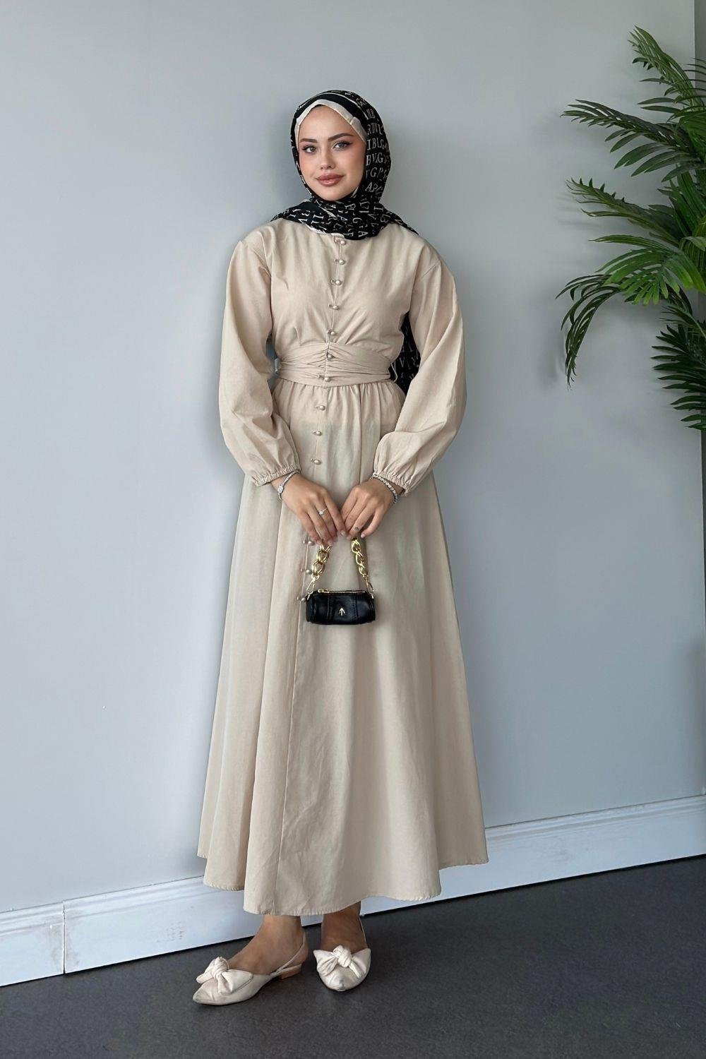 İzem Elbise Bej 60400 