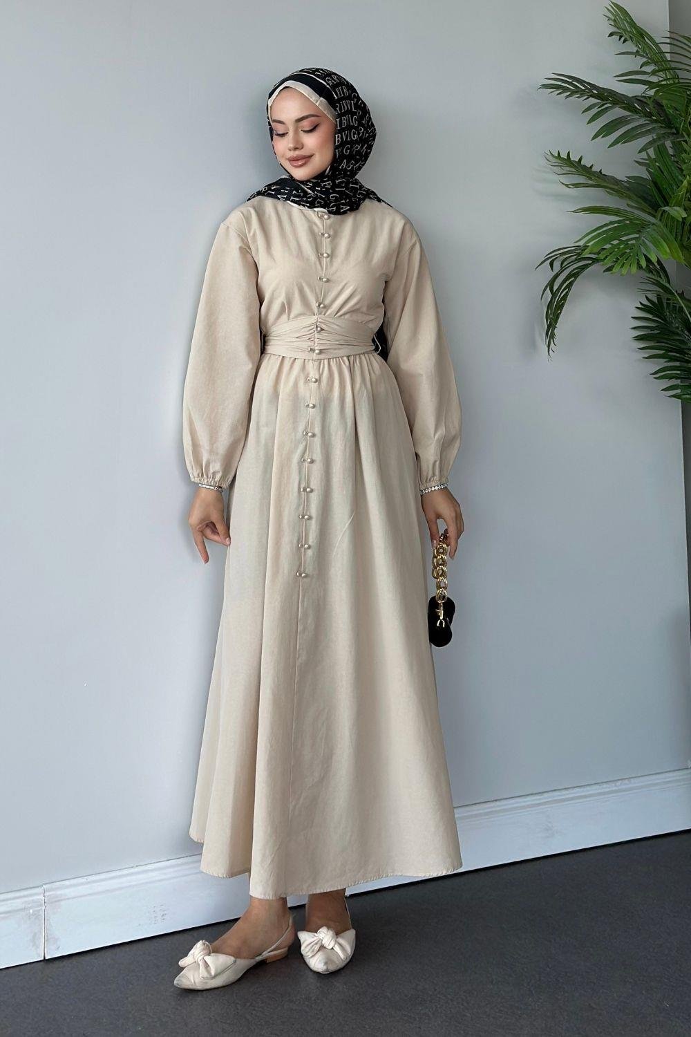 İzem Elbise Bej 60400 