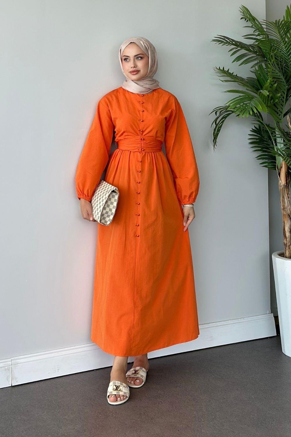 İzem Elbise Turuncu 60400 