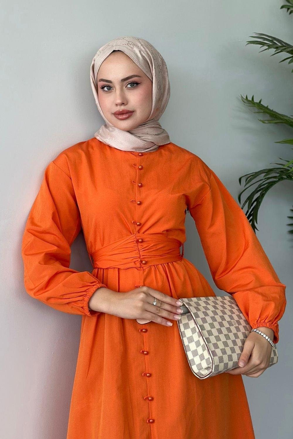 İzem Elbise Turuncu 60400 