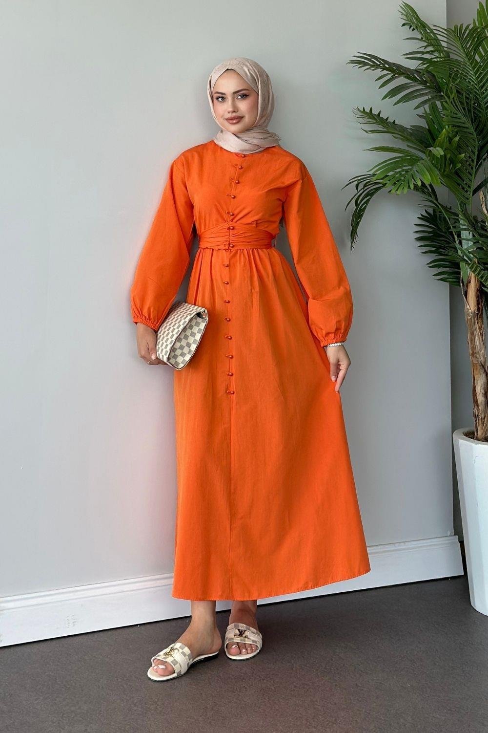 İzem Elbise Turuncu 60400 