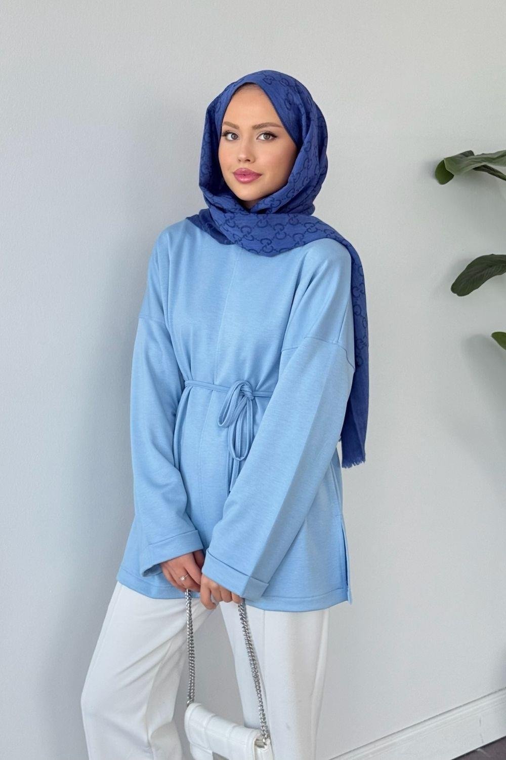 Türev Duble Kol Tunik Mavi 6060 
