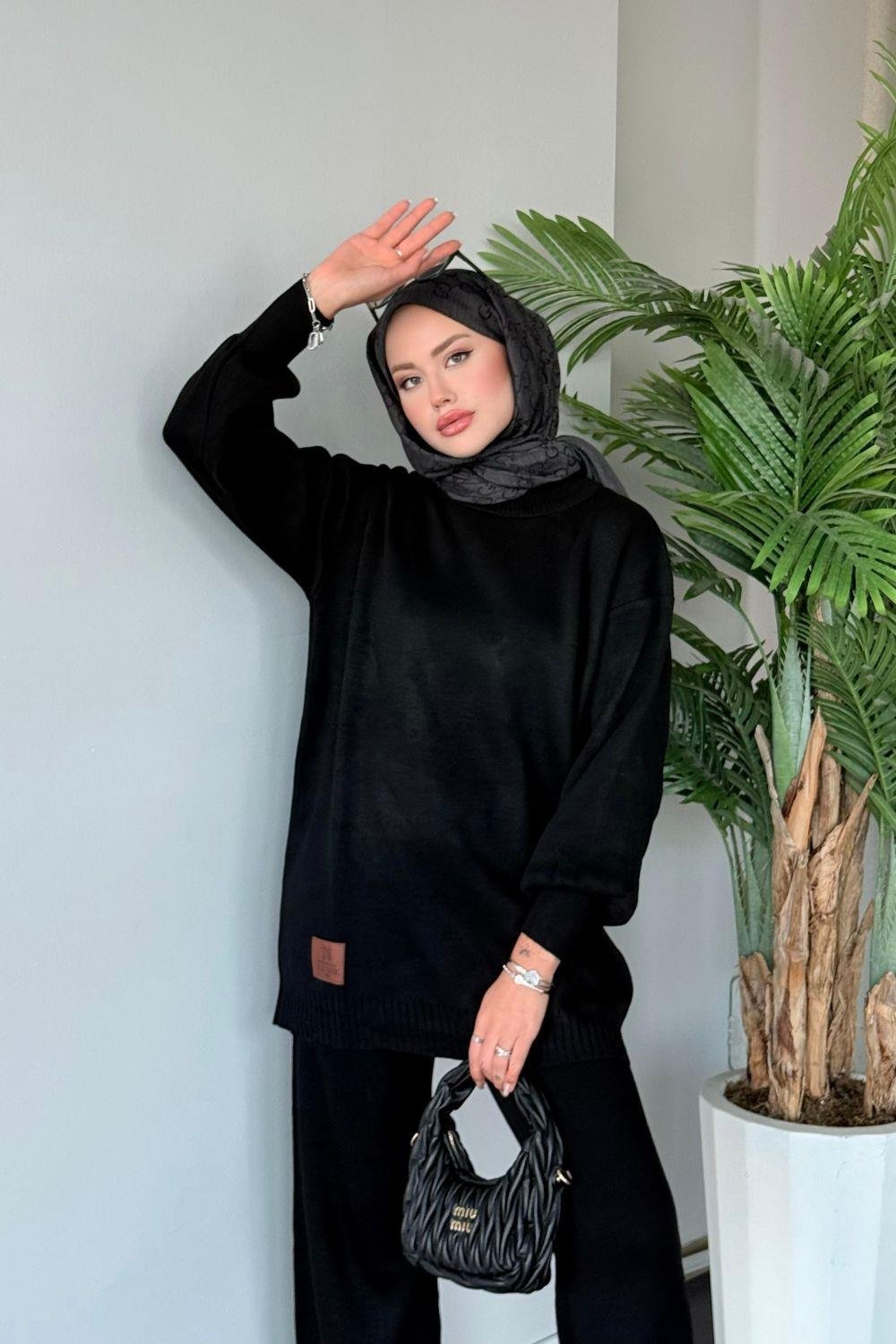 Armalı Triko Takım Siyah 6126 