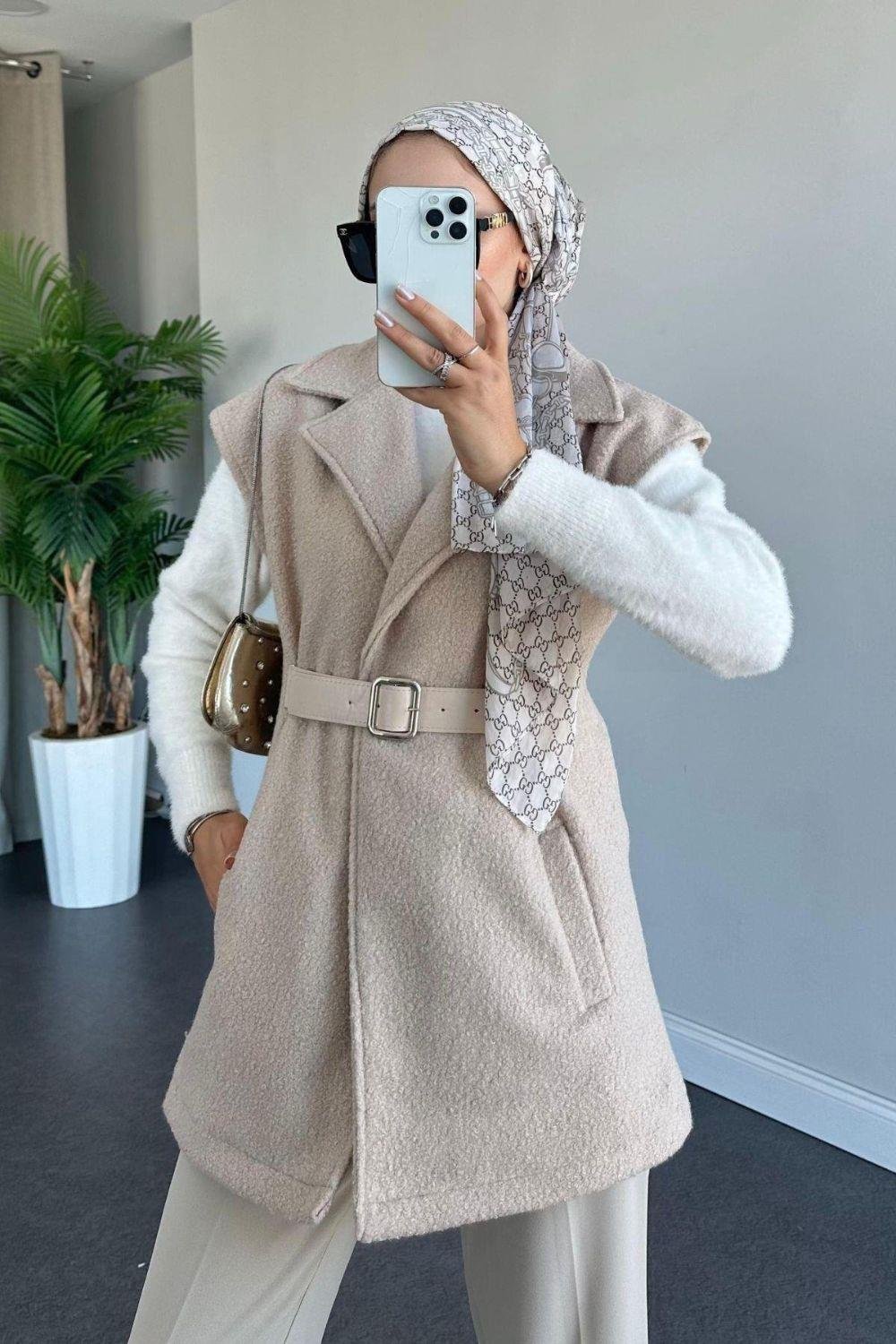 Miayse Teddy Yelek Bej 6137 