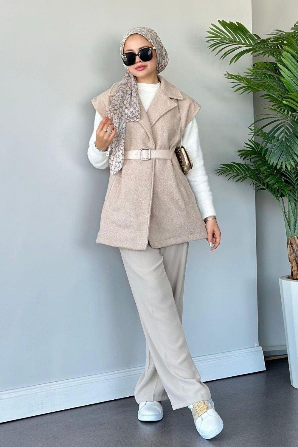 Miayse Teddy Yelek Bej 6137 