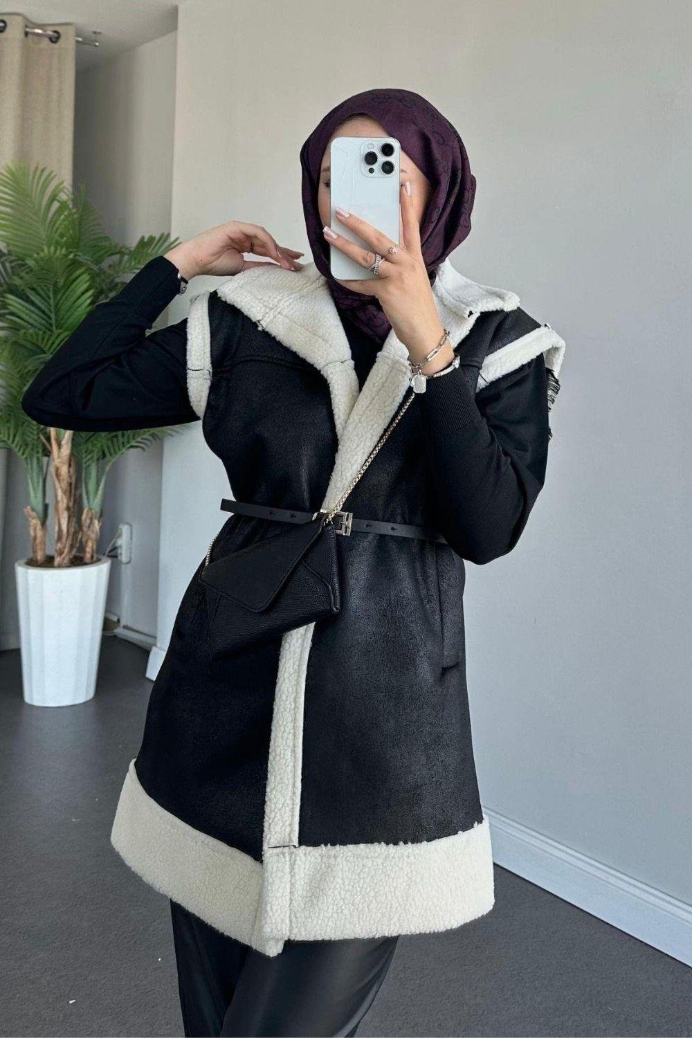 Deri Nubuk Yelek Siyah 61420 