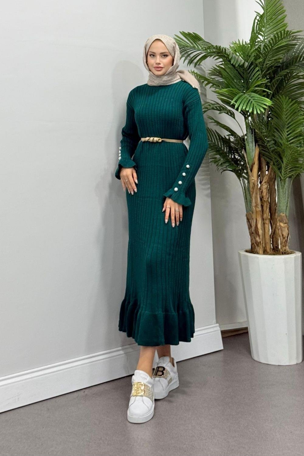 Yakut Triko Elbise Zümrüt 6155 