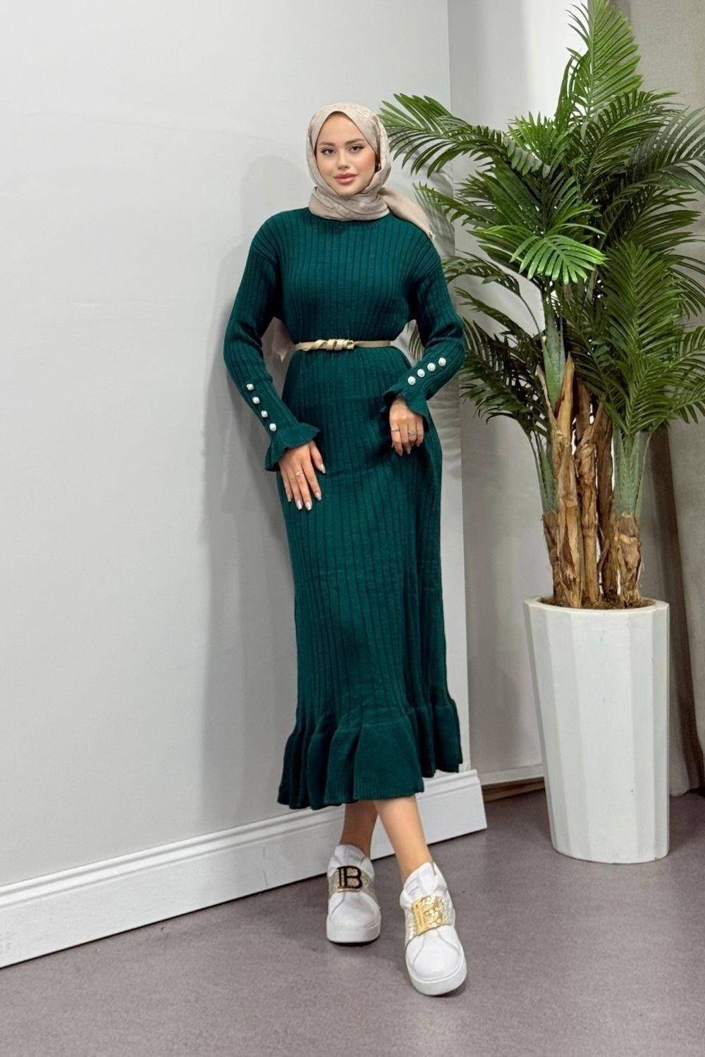 Yakut Triko Elbise Zümrüt 6155 