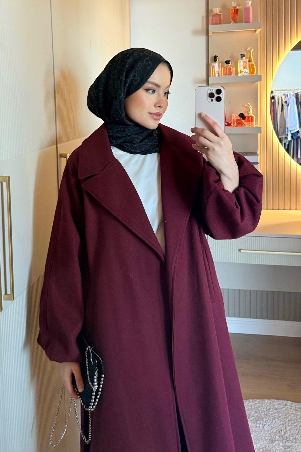 Done Kaşe Kaban Bordo 6163 