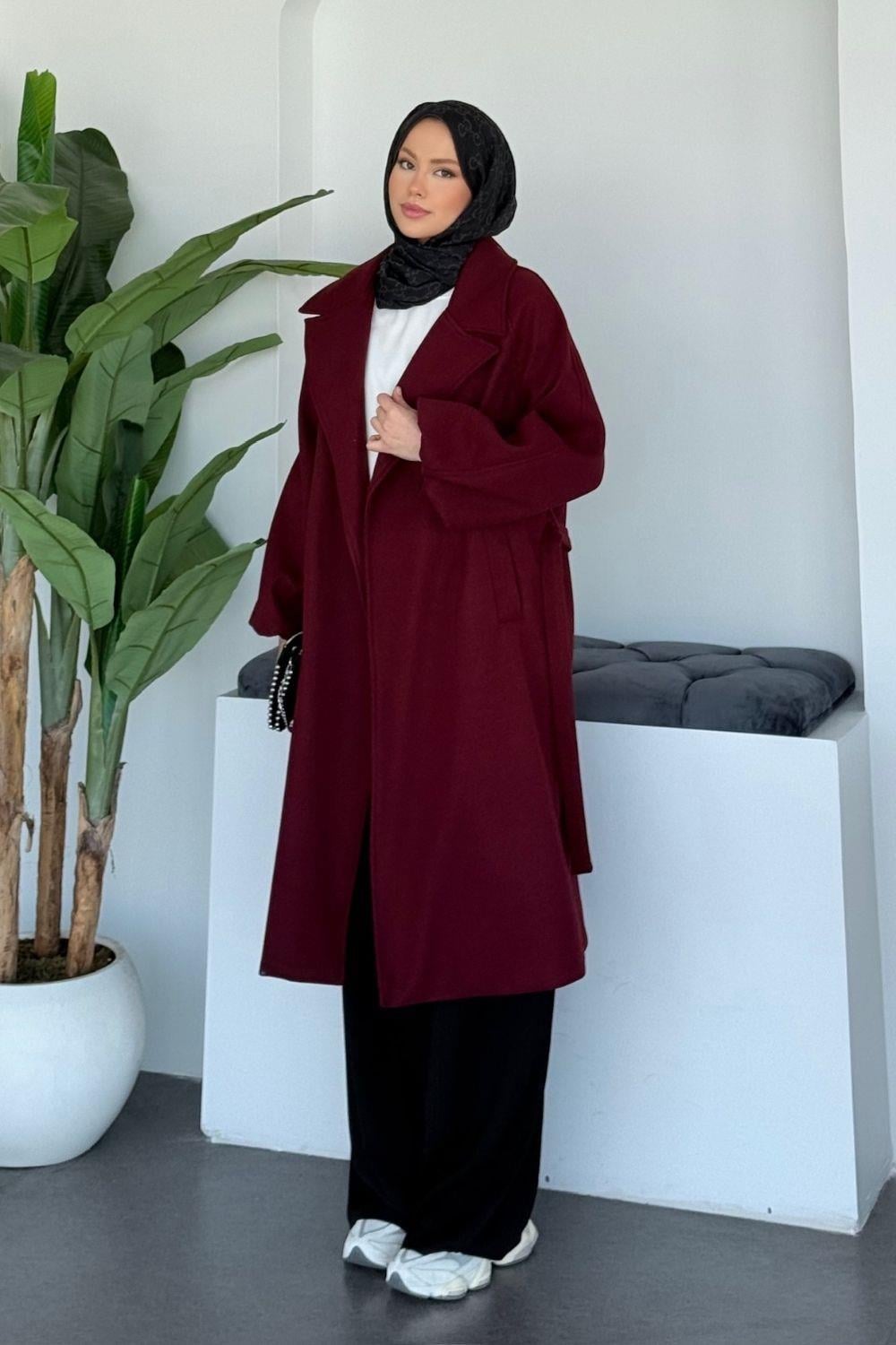 Done Kaşe Kaban Bordo 6163 