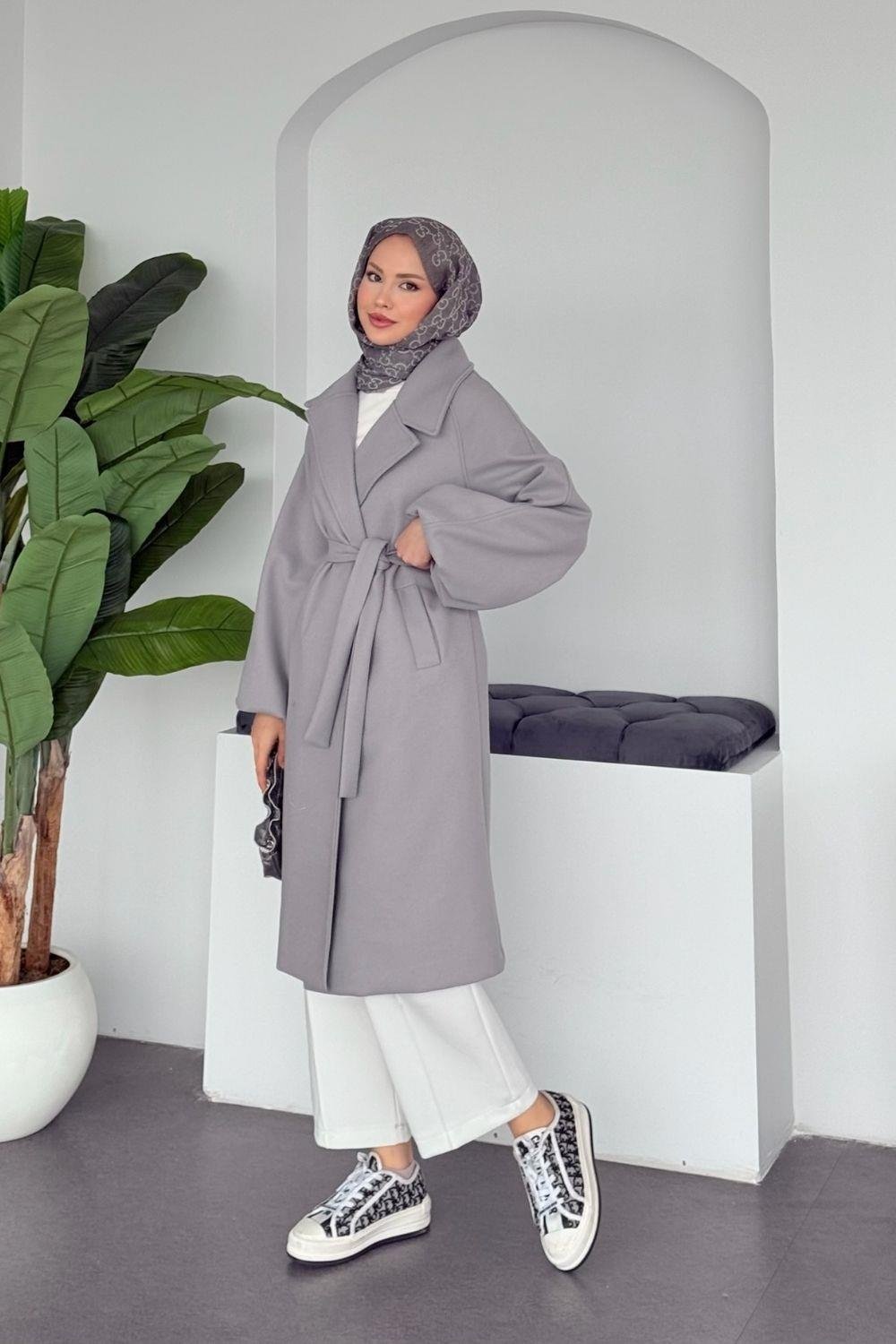 Done Kaşe Kaban Gri 6163 
