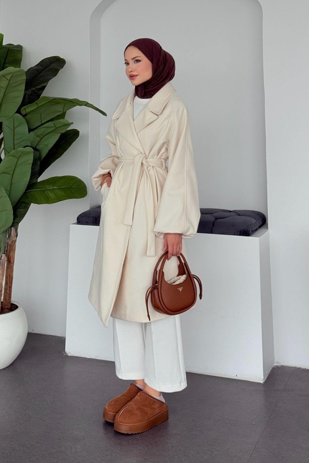 Done Kaşe Kaban Krem 6163 