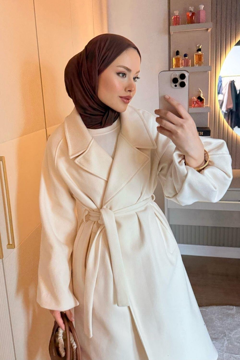 Done Kaşe Kaban Krem 6163 