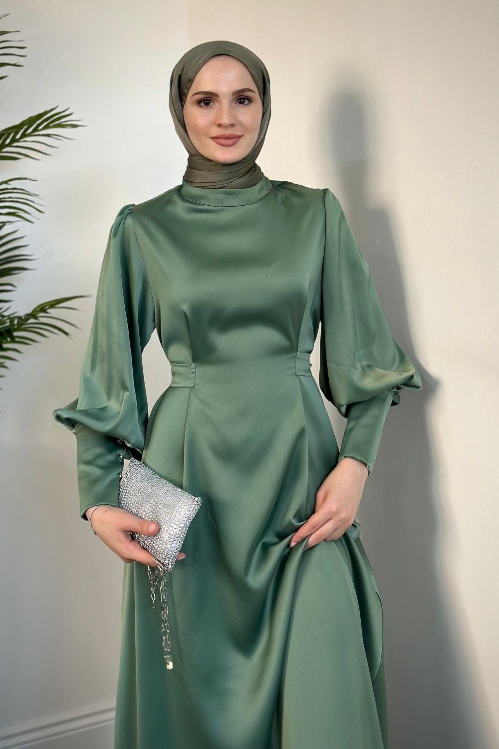 Emora Kuşaklı Abiye Mint 6165 