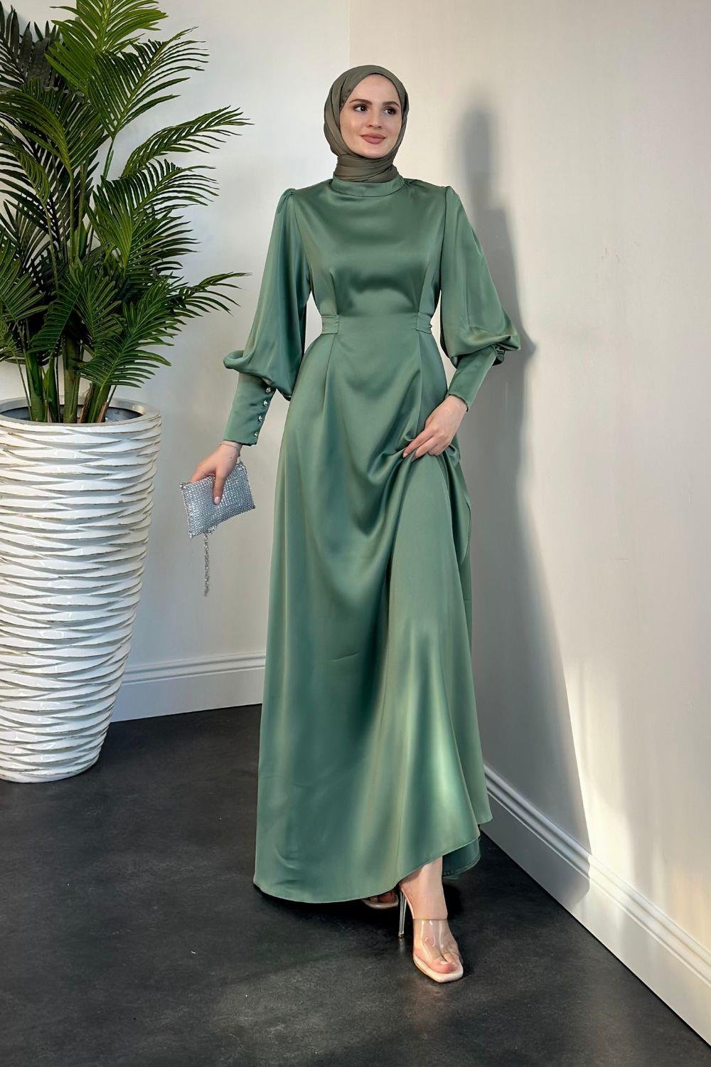 Emora Kuşaklı Abiye Mint 6165 