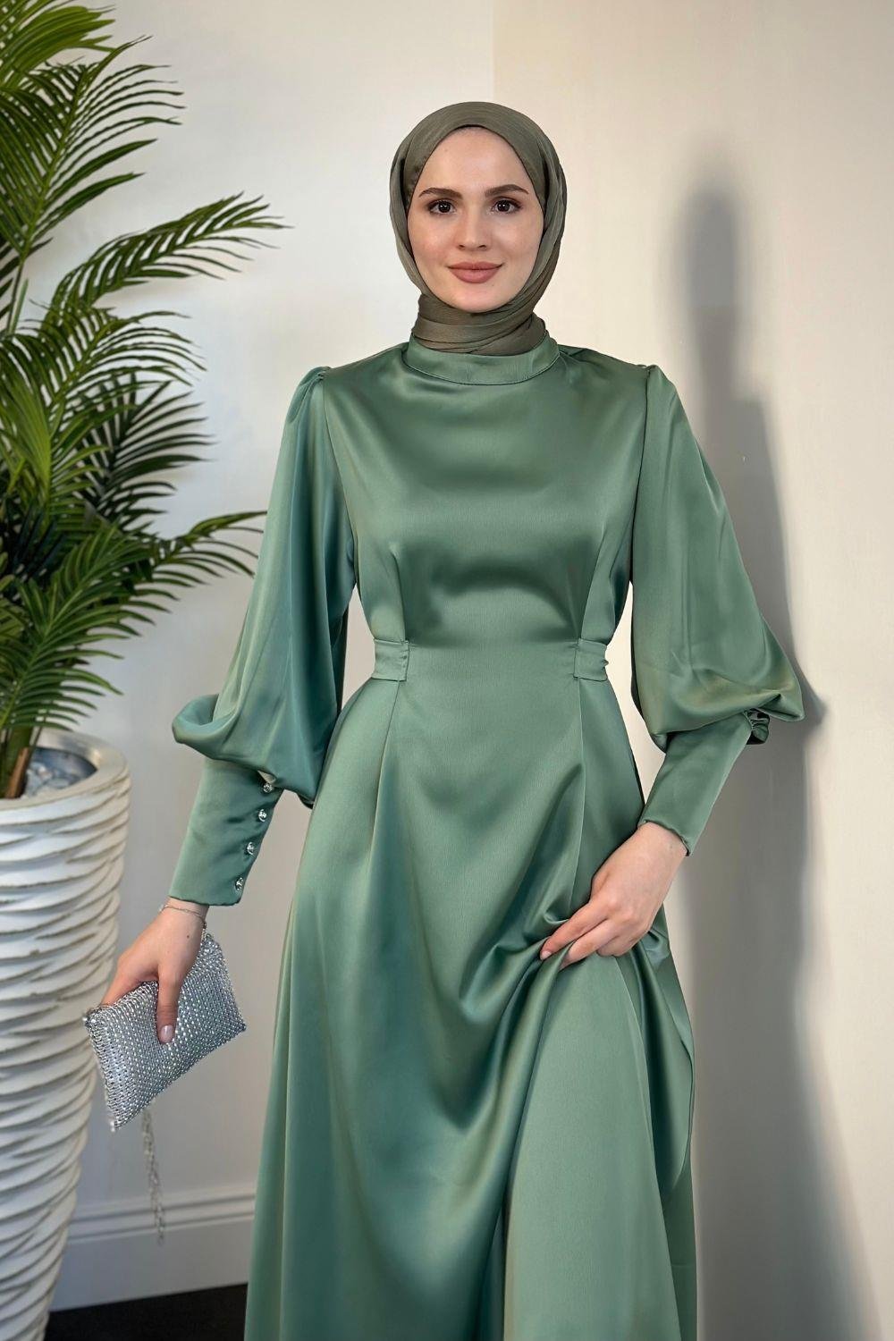 Emora Kuşaklı Abiye Mint 6165 