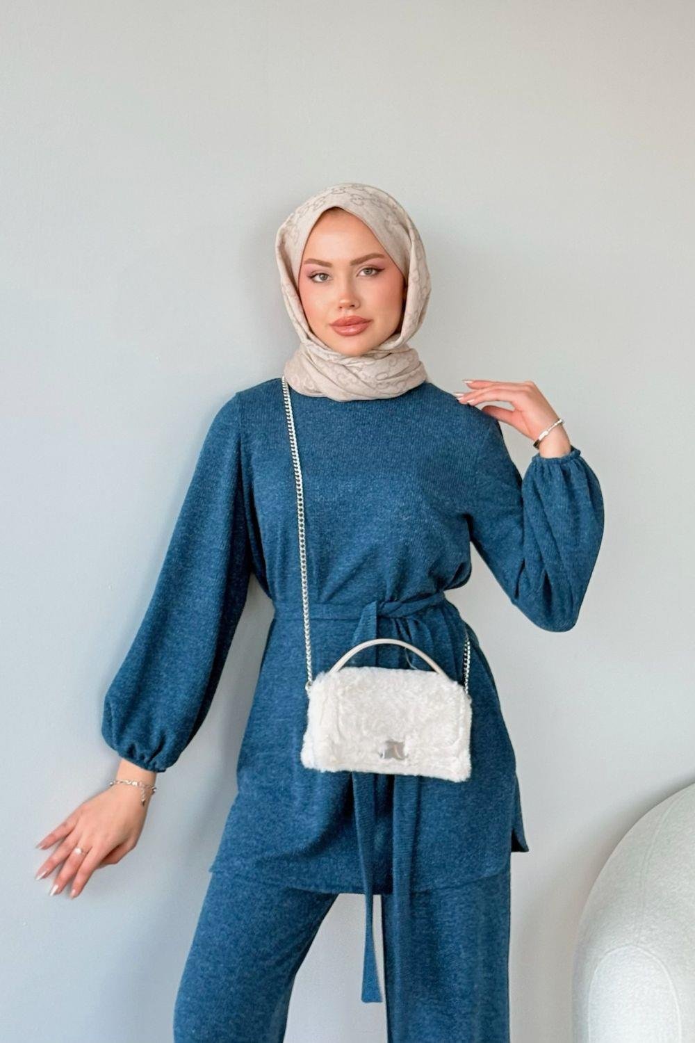 Zeyne Takım Petrol Mavisi 6174 