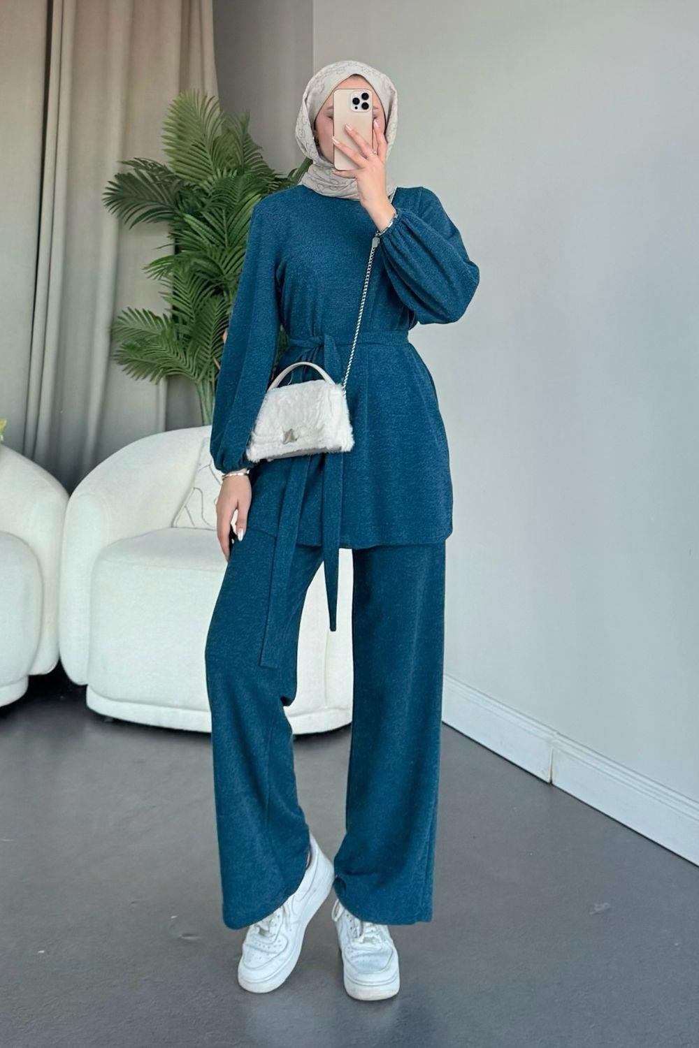 Zeyne Takım Petrol Mavisi 6174 