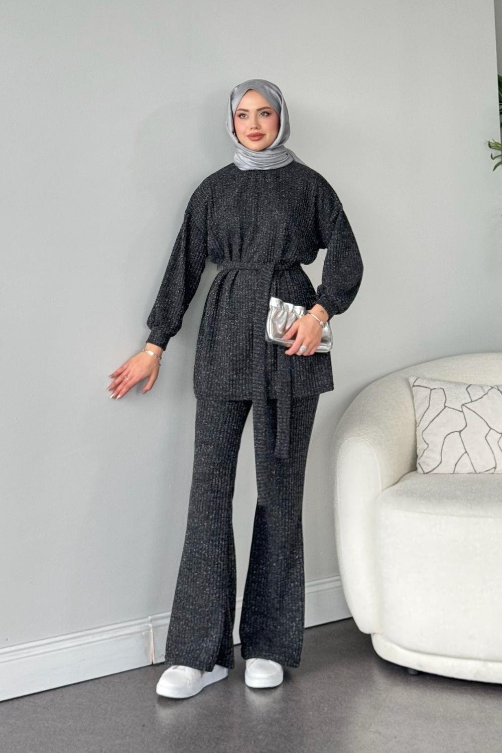 Ela Pantolon Takım Füme 6181 