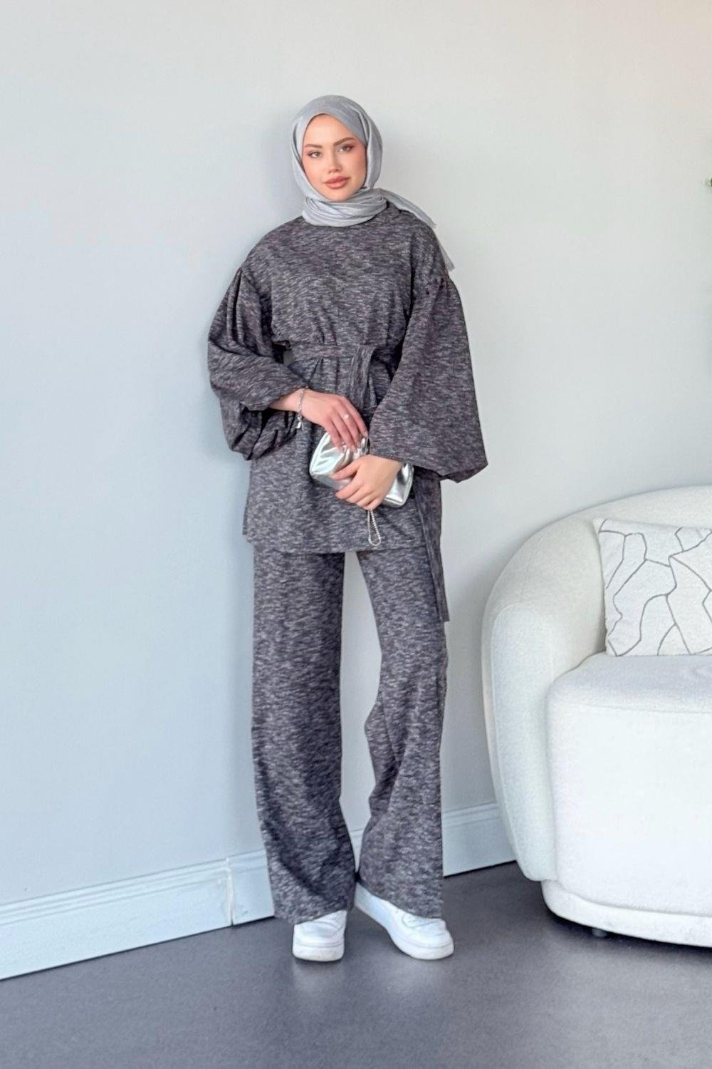 Canva İkili Takım Füme 6182 