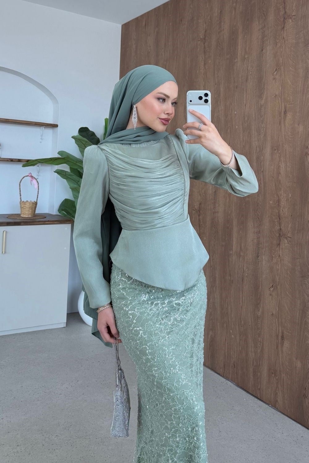 Lavinya İkili Takım Abiye Mint 6206 