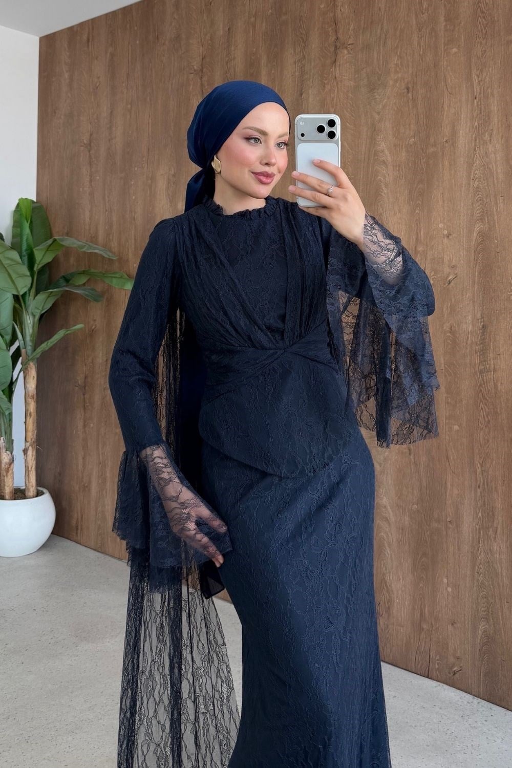 Elizya Dantel Abiye Takım Lacivert 6207 