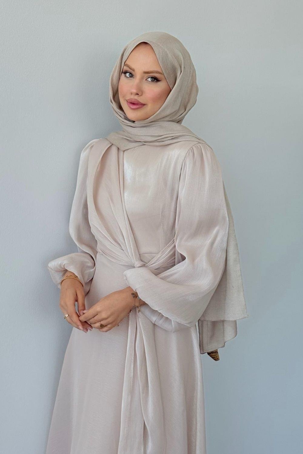 Pırıl Bağlamalı Abiye Bej 6219 