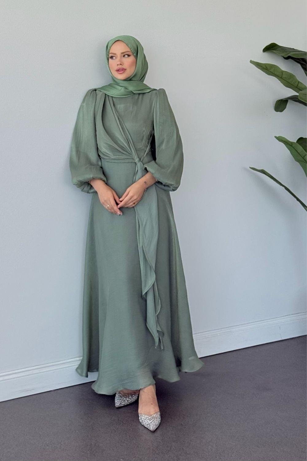 Pırıl Bağlamalı Abiye Mint 6219 