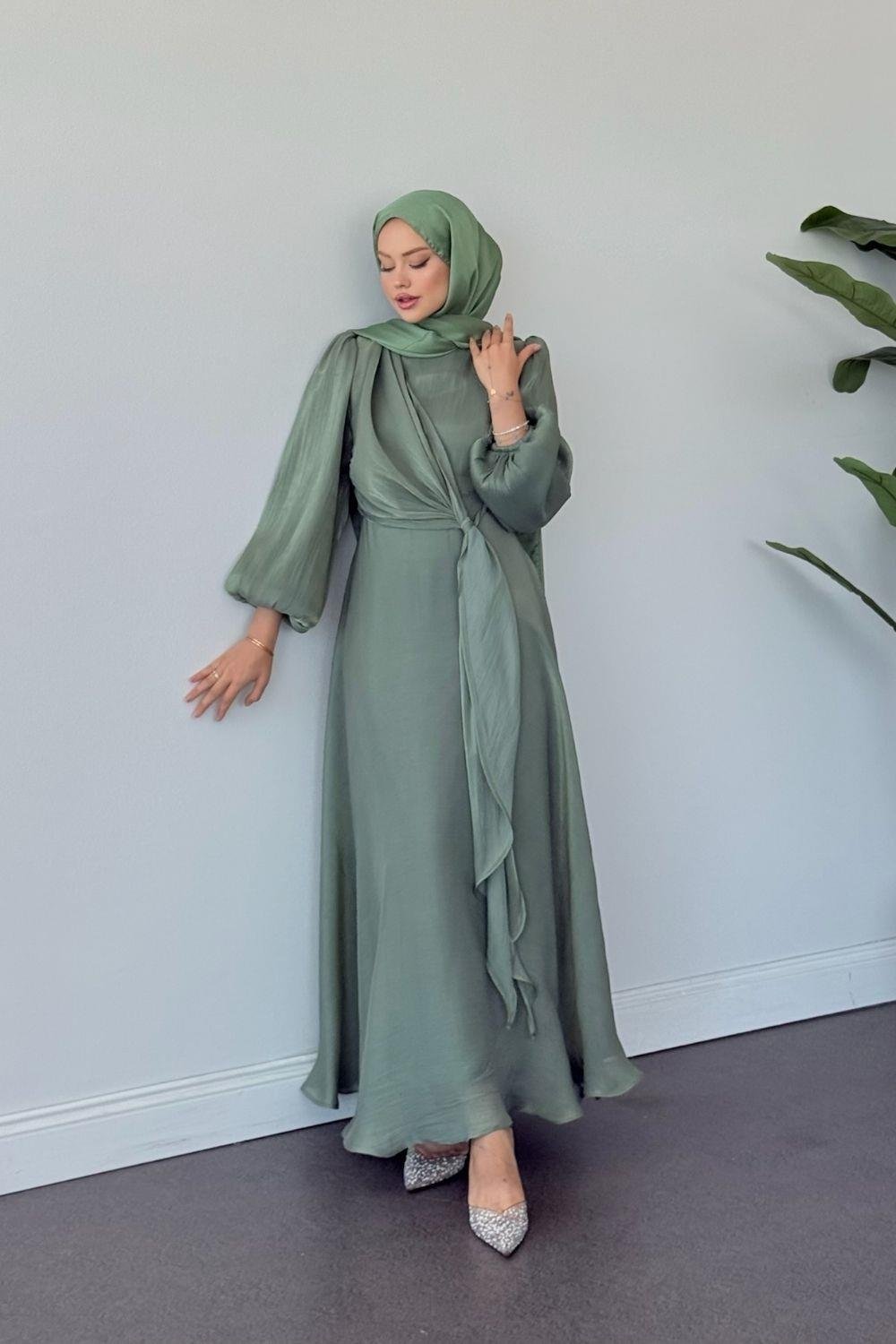 Pırıl Bağlamalı Abiye Mint 6219 