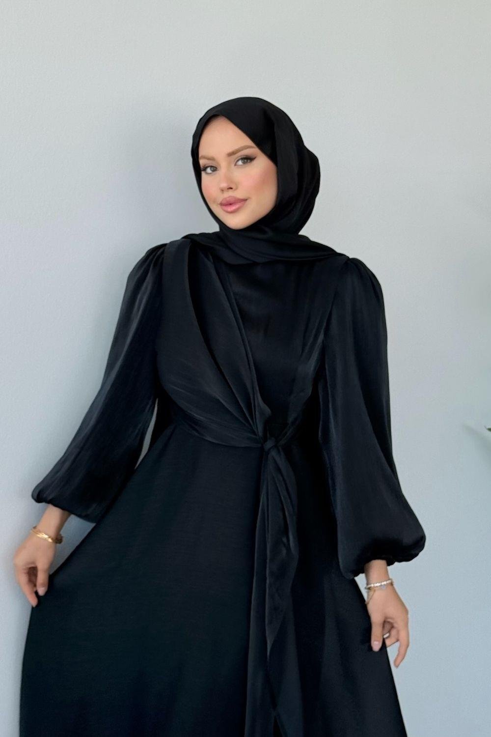 Pırıl Bağlamalı Abiye Siyah 6219 