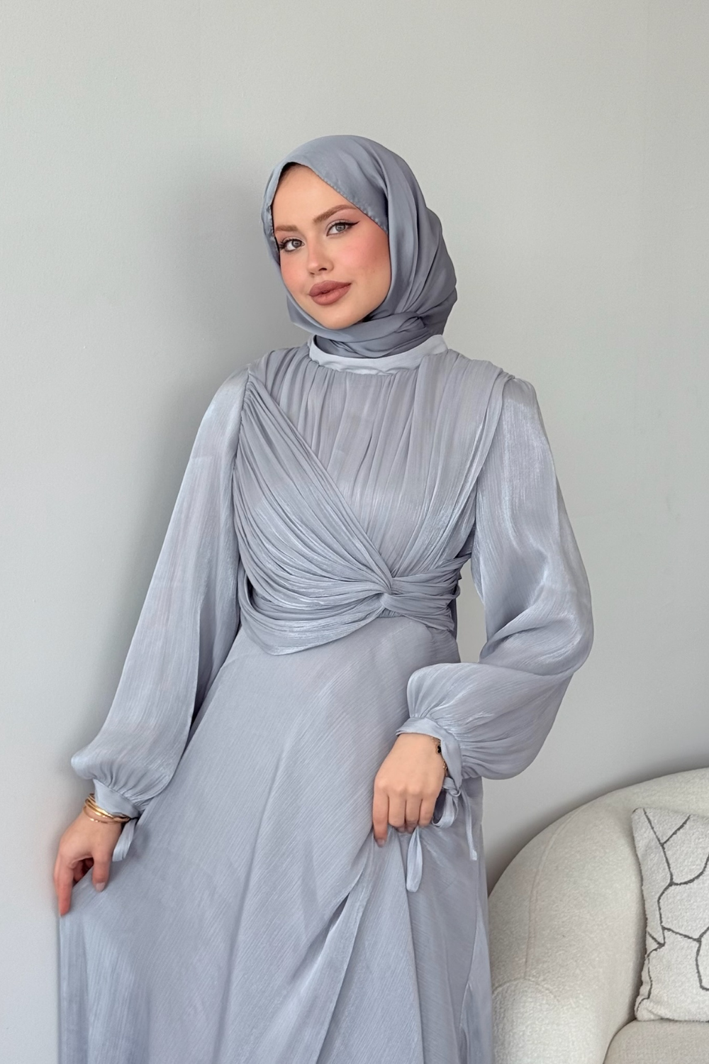 Daisy Piliseli Abiye Gri 6220 