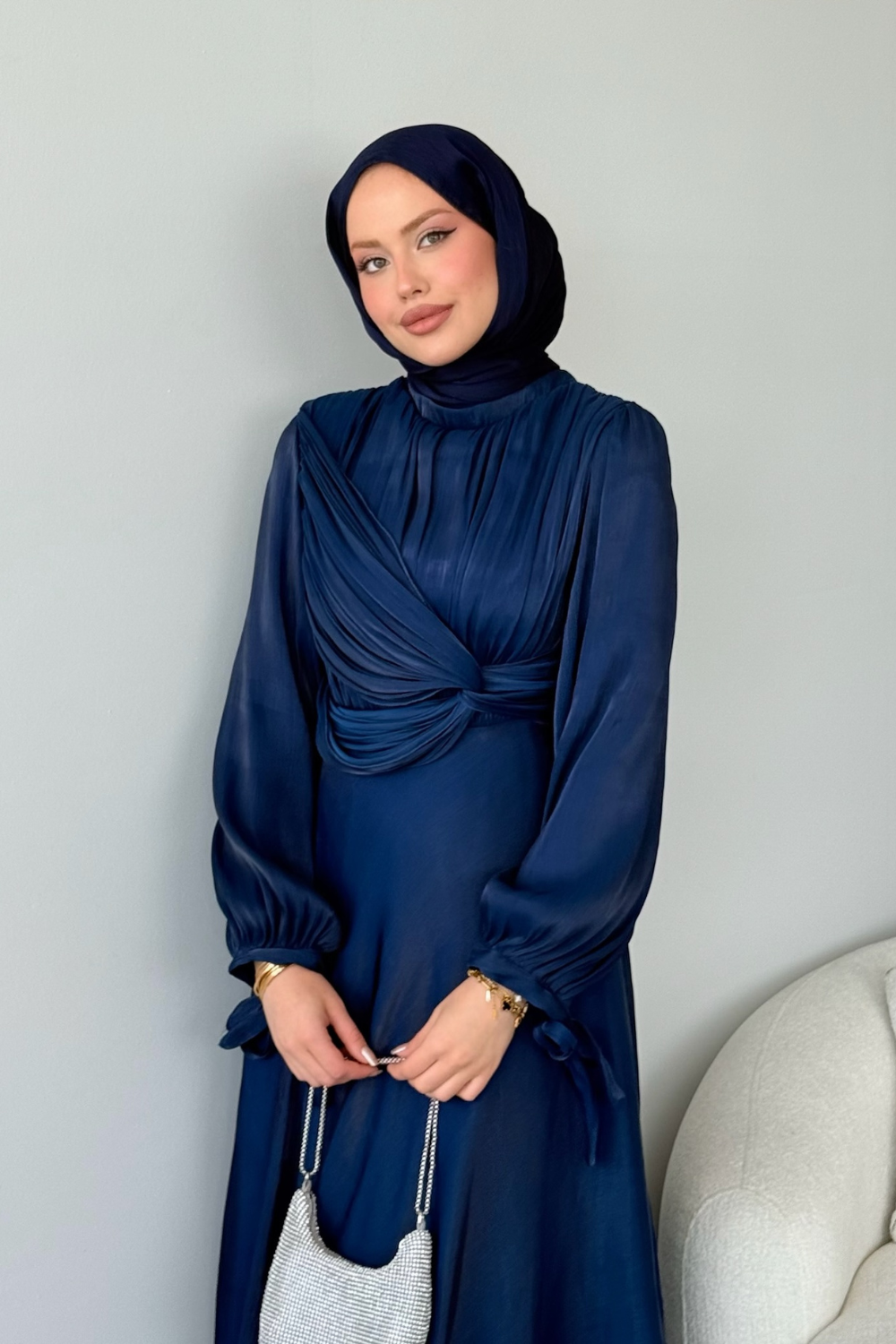 Daisy Piliseli Abiye Lacivert 6220 