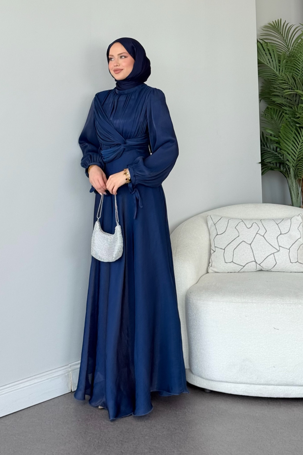 Daisy Piliseli Abiye Lacivert 6220 