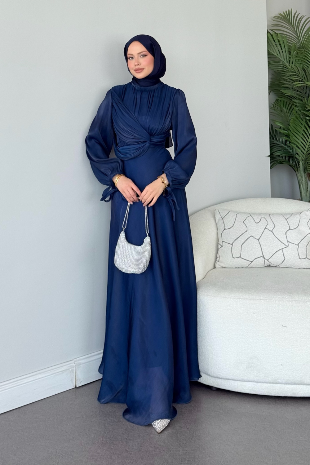 Daisy Piliseli Abiye Lacivert 6220 