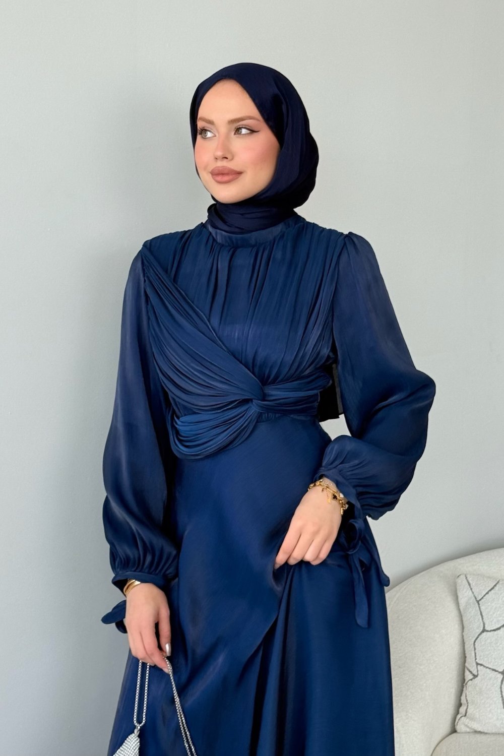 Daisy Piliseli Abiye Lacivert 6220 