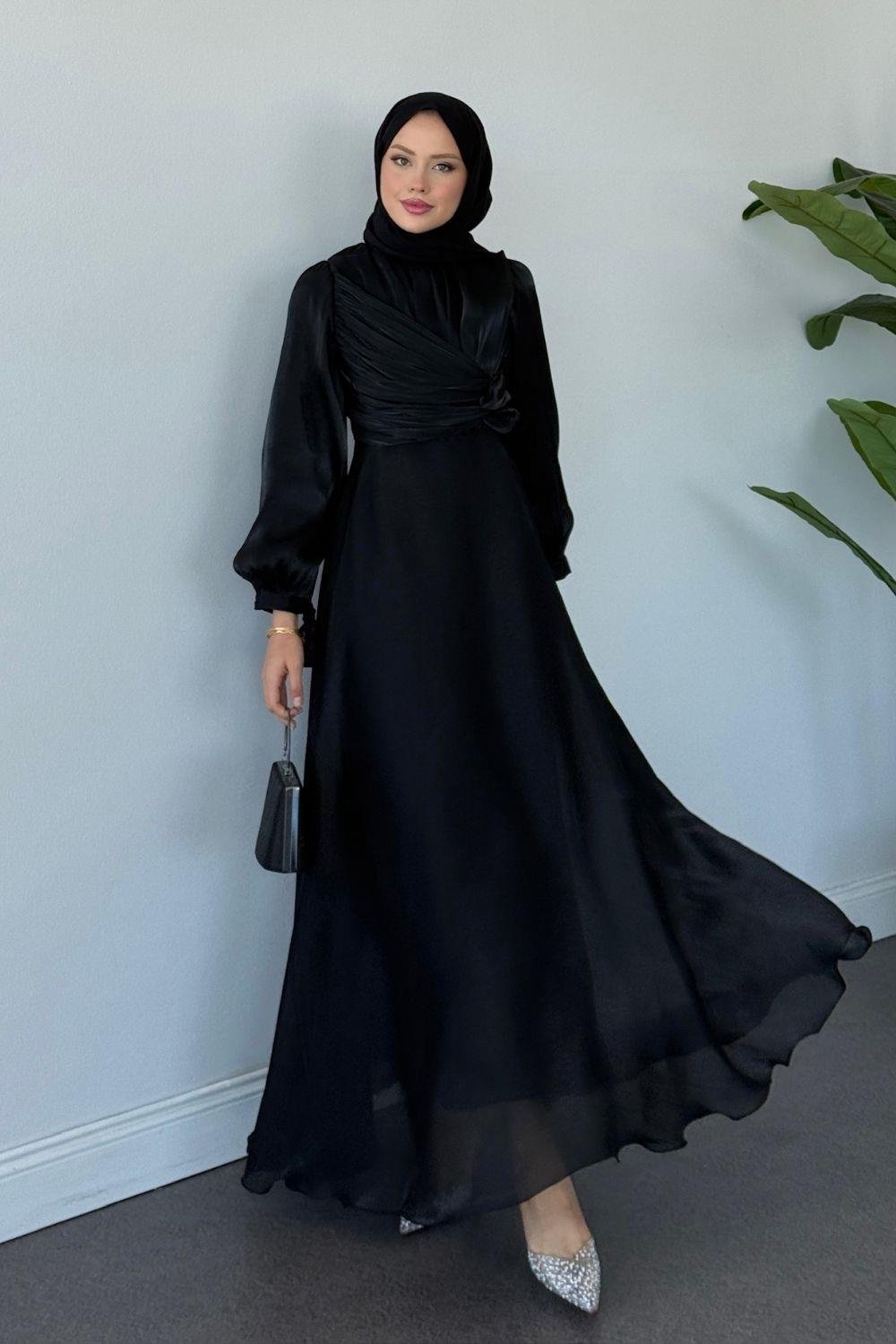 Daisy Piliseli Abiye Siyah 6220 