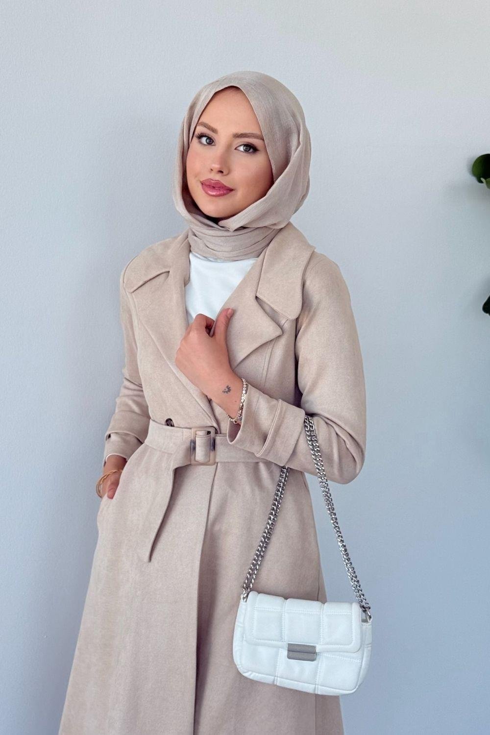 Asrım Süet Trençkot Taş 6246 