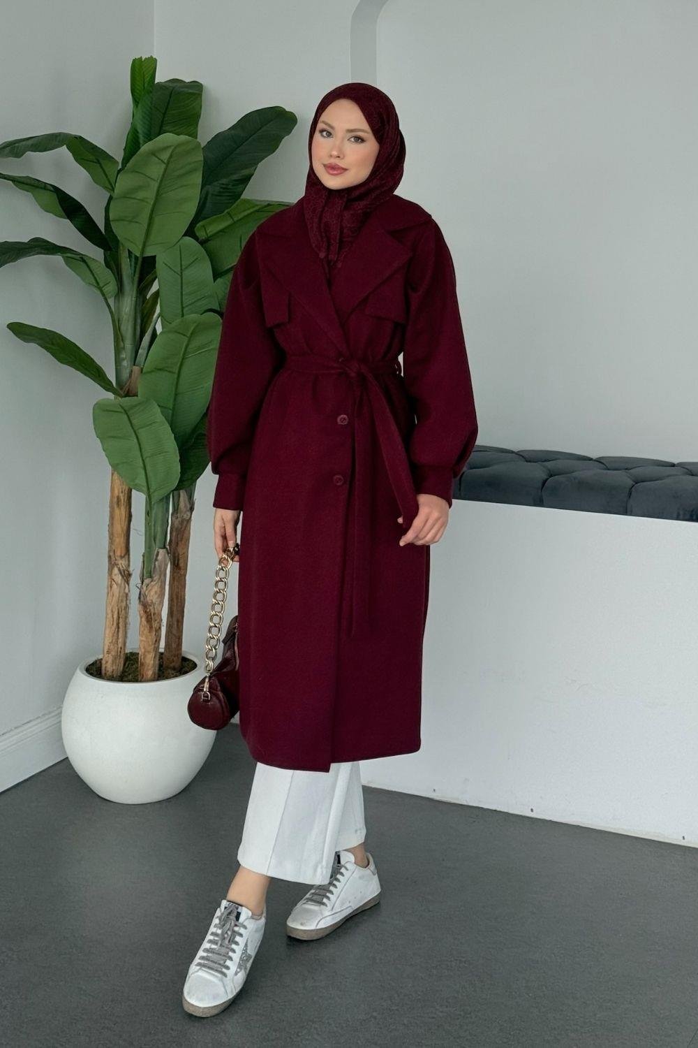 Rota Kaşe Kaban Bordo 6253 