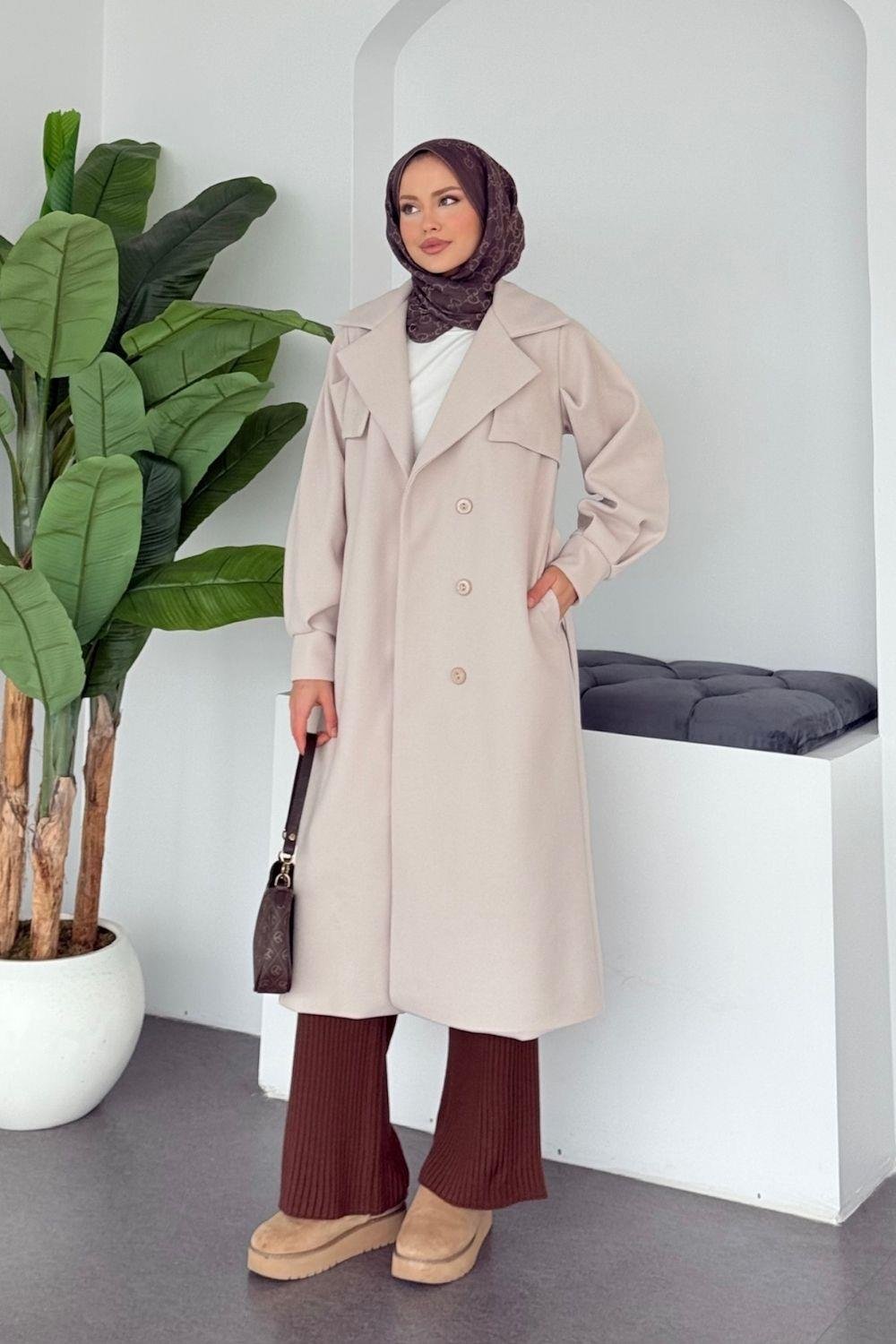 Rota Kaşe Kaban Krem 6253 