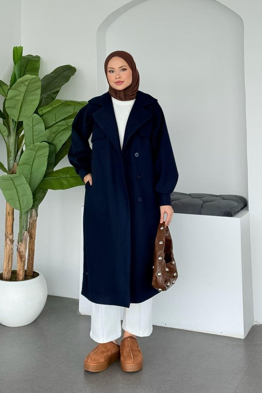 Rota Kaşe Kaban Lacivert 6253 
