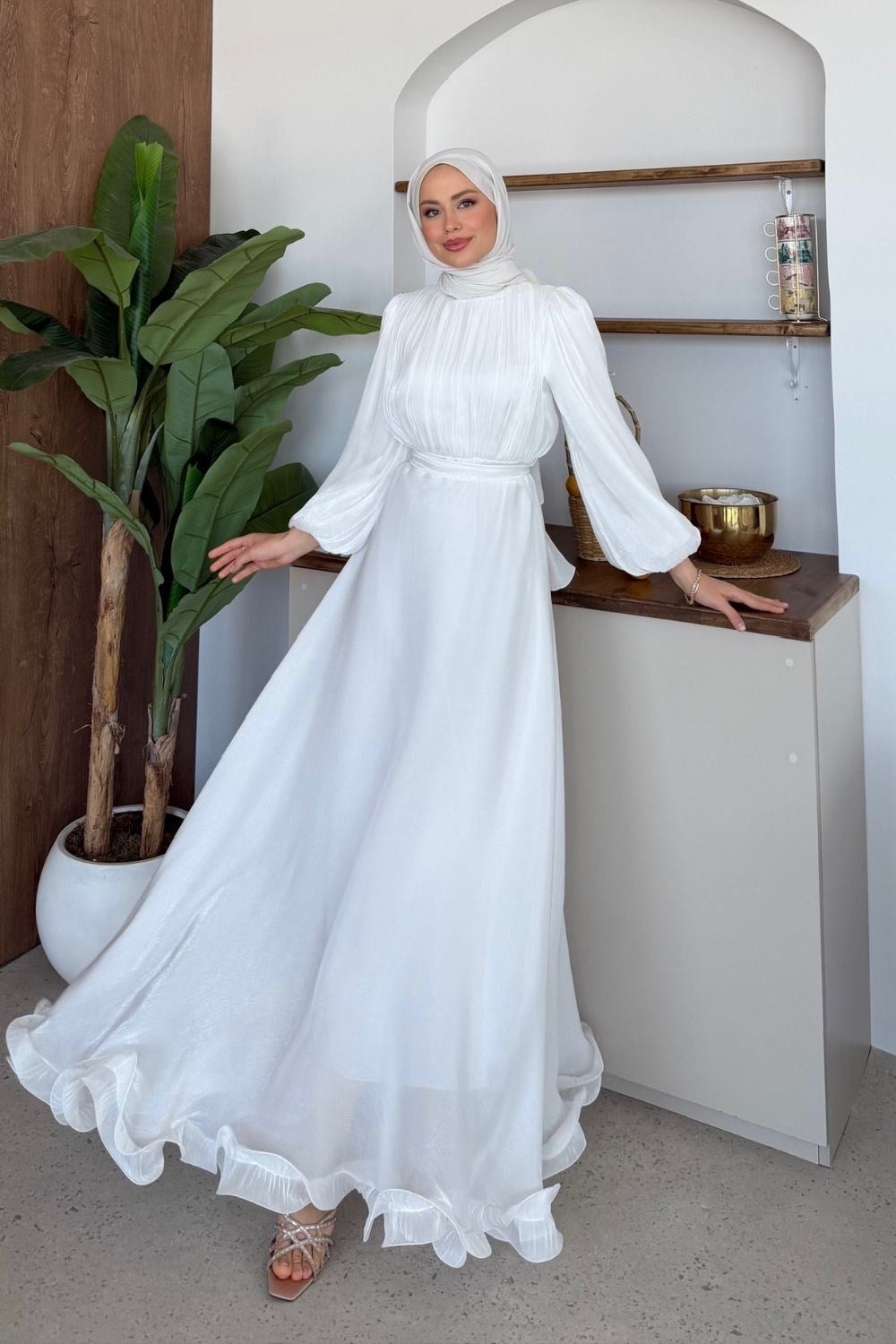 Çimen Abiye Beyaz 6278 