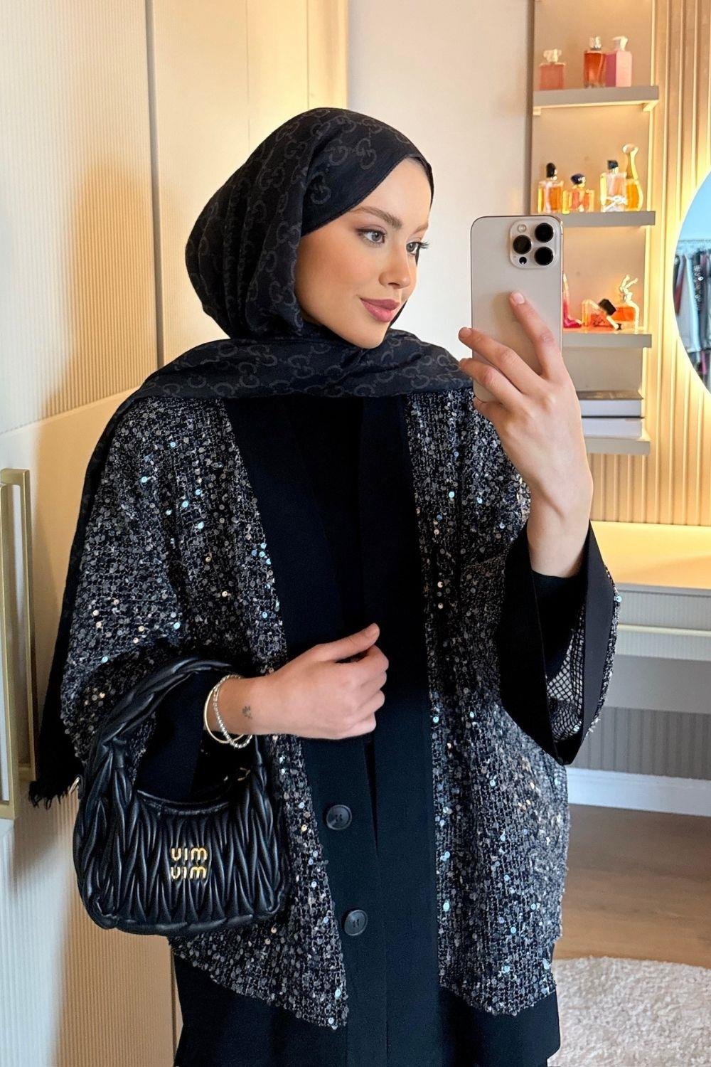 Neşe 3'lü Takım Siyah 6492 