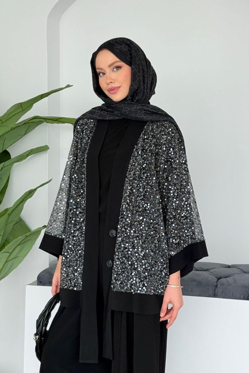 Neşe 3'lü Takım Siyah 6492 